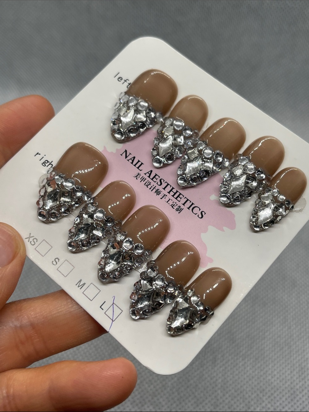 L size press on custom Nail Art Set